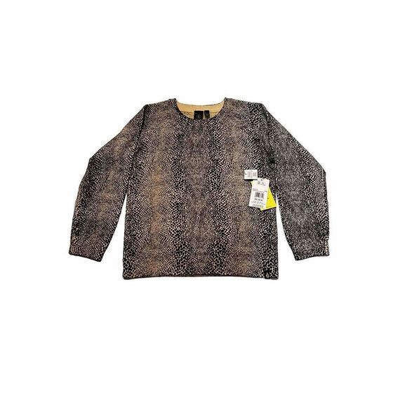 VOLCOM Sweater Girls Youth Sz XS (5-6) Over N Out Animal Print Crewneck NWT - Picture 4 of 16